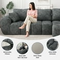 thumbnail image 6 of IDEALSOUL Sectional Sofa, 101" L-Shaped Modular Cloud Couch,Unique Chenille Fabric Couches and Sofas,Compression Sofa No Assembly Required(Deep Gray), 6 of 13