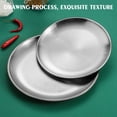 thumbnail image 6 of Reusable Round Stainless Steel Dinner Plate, Metal Serving Tray, Durable Camping Bakeware Platter for Salad, Desserts, Fruits, Barbecue Food, Outdoor Picnic Meals and Household Food Serving,10 Inch, 6 of 7