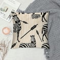 thumbnail image 2 of Qinduosi Designer Animal Print Throw Pillow Cover,Light Yellow Checkered Zebra Pattern,Decorative Square Pillowcases Cushion for Bed Living Room Outdoor Car White, 2 of 5