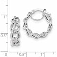 thumbnail image 3 of Gold 14k White Polished Cable Link Circle Hoop Earrings - 21.4mm- Made In Italy, 3 of 5