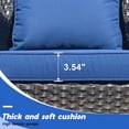 thumbnail image 4 of XIZZI Outdoor Patio Wicker Swivel Rocker Set,3-Piece Rocking Chair Bistro Set with Navy Blue Cushions and Coffee Table,Brown Wicker, 4 of 10