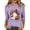 Purple, variant on Halloween Womens Shirts Cute Pumpkins Ghost Graphic Crewneck 3/4 Sleeve T-Shirts Comfortable Daily Tee