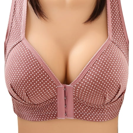 

Women s Sexy Comfort Bras Gathering Cup Adjustable Strap Wire Free Bras Breathable Skin Friendly Deep V Bralette For Women Pale Mauve 46/105