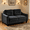 Black, variant on MOONMISS Velvet Loveseat Sofa Couch with Upholstered Cushion for Small Space Living Room Bedroom Office,Black