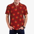 thumbnail image 2 of Balery Strawberry Printed Men’s Short Sleeve Polo Shirt, Midweight Men's Shirt,Golf Polo shirts -Small, 2 of 8
