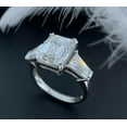 thumbnail image 3 of 18K White Gold Plated Ring For Women, Vintage Engagement Ring, 6x8mm Octagon Moissanite Ring, Bridal Ring, Genuine Certified Moissanite Wedding Ring, 3 of 6
