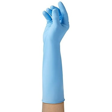Medline CS Pro Nitrile Exam Gloves, Extended 16 inch Cuff, Powder-Free, Box of 50