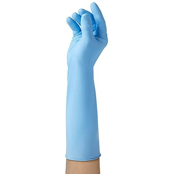 Medline CS Pro Nitrile Exam Gloves, Extended 16 inch Cuff, Powder-Free, Box of 50