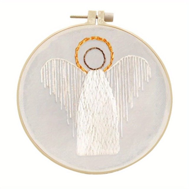 YOPTOP 1 Set Christmas Cross Stitch Nativity Scene Embroidery Kit - Complete DIY Materials for Handmade Embroidery Includes Pattern Thread and Needle for Creative Holiday Crafting,Style D