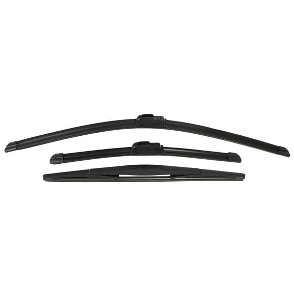 Conjunto de limpiaparabrisas delantero y trasero de 3 piezas de 28" 13" 14" que se adapta a Honda Fit con gancho J / U negro