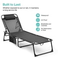 thumbnail image 4 of Burfoko 2-Pack Folding Chaise Lounge Chairs - 4-Position Adjustable Pool & Beach Loungers with Breathable Mesh Seat, Portable Outdoor Sun Chairs, 264lb Capacity, 4 of 7