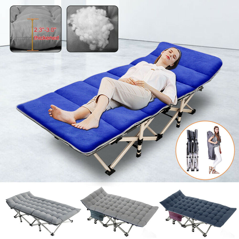 Portable Camping Folding Comfort Smart Cot Sleeping Pad Furniture Deluxe Bed New 