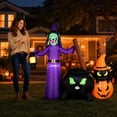 thumbnail image 3 of Halloween Inflatable Witch Cauldron Pumpkin with LED Lights, Large Outdoor Yard Lawn Decor, Festive Night Display for Garden Patio Virelaxpo, 3 of 7