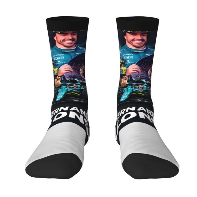 Calcetines unisex con estampado 3D divertido de Fernando Alonso, calcetines de vestir con estampado divertido para niños, adolescentes y adultos, regalos para adultos