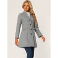 thumbnail image 3 of Abrigo largo elegante de invierno para mujer con cuello en V y un solo pecho Gris XS, 3 of 6