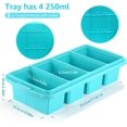 thumbnail image 2 of Silicone Freezer Tray With Lid - Silicone Freezer Food Molds- Large Ice Cube Tray,4-Pack Silicone Freezer Container,Freeze & Store Soup, Sauce, Broth,Leftovers - Makes 4 Perfect 1 Cup, 2 of 7