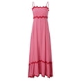thumbnail image 1 of Vestido largo sin mangas y corte A para mujer: color liso, corte holgado, poliéster, playa/vacaciones, tallas S-XL., 1 of 8