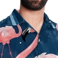 thumbnail image 5 of Flamingo Tropical Rainforest Men's Short Sleeve Poplin Shirts with Spread Collar Tops, Casual Printed Button Down Short Summer Beach Shirts for Men and Women, 5 of 6