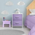 thumbnail image 2 of Nightstand with 2 Drawers - Kids Bedside Furniture End Table Night Stand - Steel Frame, Wood Top & Easy Pull Fabric Bins - Dresser & Chest for Home, Bedroom Accessories, Office & College Dorm Purple, 2 of 15