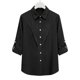 thumbnail image 5 of Camisas de Manga Larga para las Mujeres Blusa de Túnica de Imitación de Botón de Solapa de Ajuste Suelto con Tela Suave, Top de Verano Transpirable para Uso Diario Informal, 5 of 7