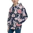 thumbnail image 2 of Naloa Rose Flowers Teenage Zipper Hoodie, Long Sleeve Zip Up Hoodies Casual Jackets Tops for 7-12 Years-Small, 2 of 6