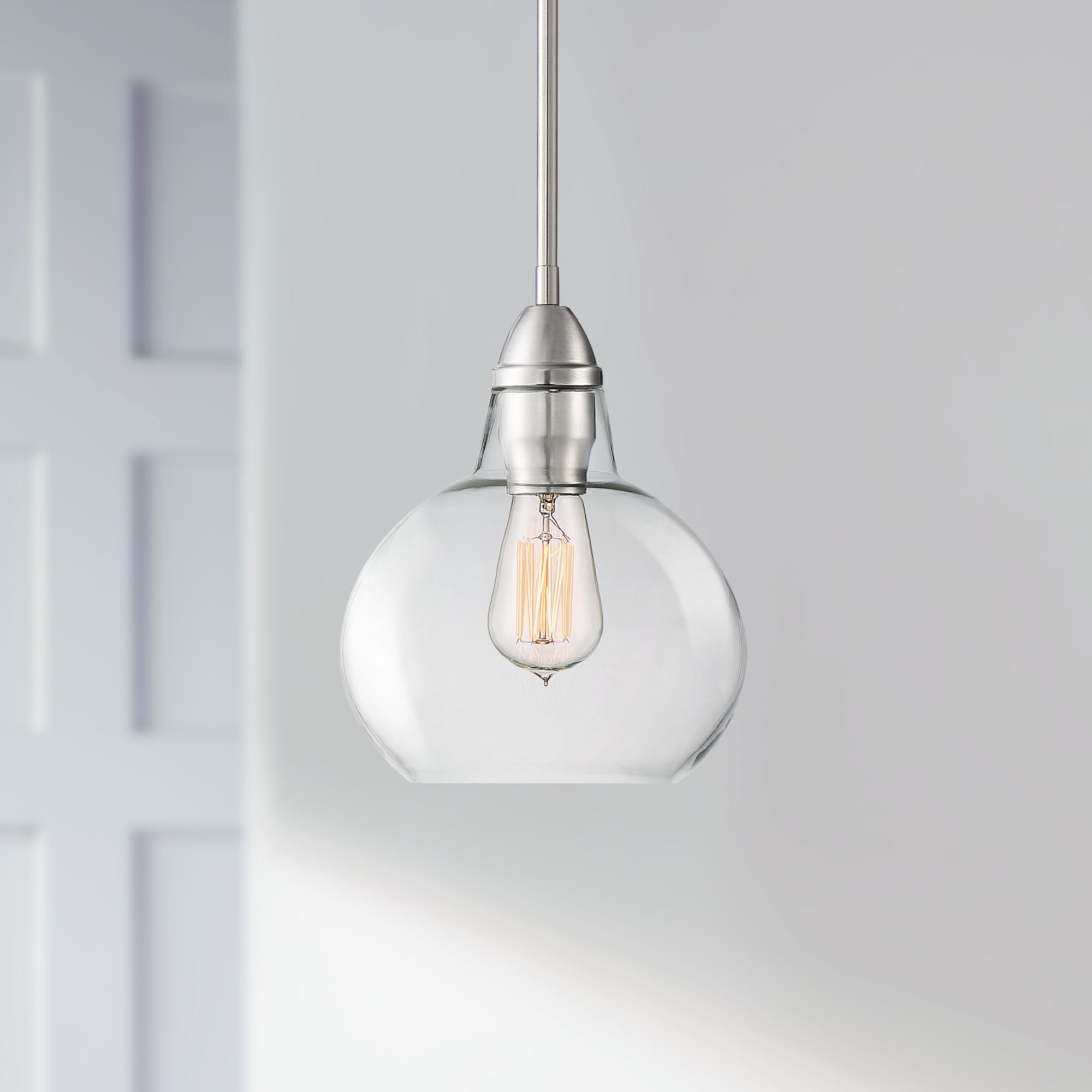 360 Lighting Brushed Nickel Mini Pendant Light 8 Wide Modern