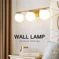 thumbnail image 4 of DENEST Farmhouse Bathroom Vanity Wall Light Fixture Industrial Rustic Milk White & Gold, 4 of 22