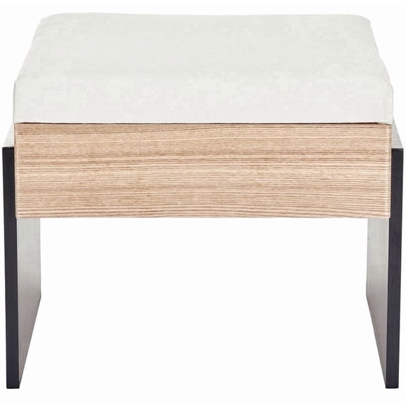 Aria Home Tessa Bench, Upholstered Chenille, Ivory, Vanity and Entryway Seating Accent