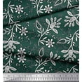 thumbnail image 2 of Soimoi Crepe Silk Fabric Leaves & Floral Block Printed Fabric 1 Yard 42 Inch Wide, 2 of 3