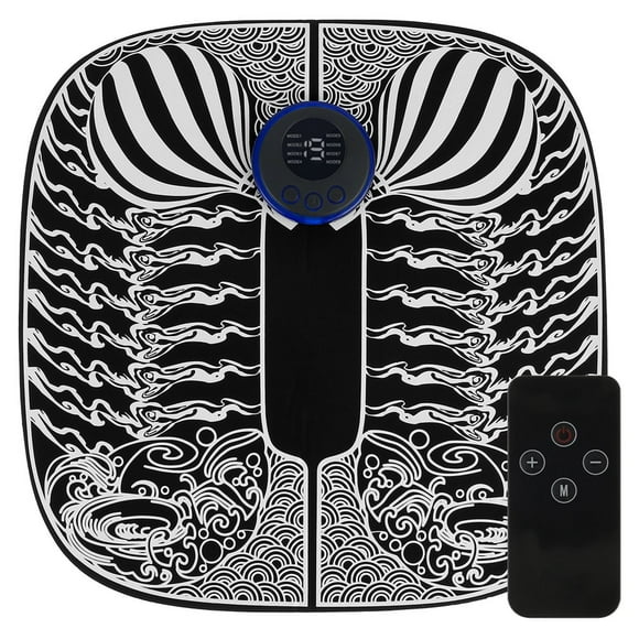 AMERTEER Foot Massager Mat - Electric Foot Massager Pad EMS Feet Massage Machine Portable Vibrating Foot Relax Mats with 6 Massage Modes and 19 Intensity Levels for Home and Office Use