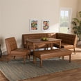 thumbnail image 2 of Bowery Hill Tan Walnut Brown Finished Wood 5-Piece Dining Nook Set, 2 of 12