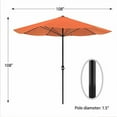 thumbnail image 2 of Pure Garden 50-LG1052 Patio Umbrella Outdoor Shade with Easy Crank, Terracotta - 9 ft., 2 of 7