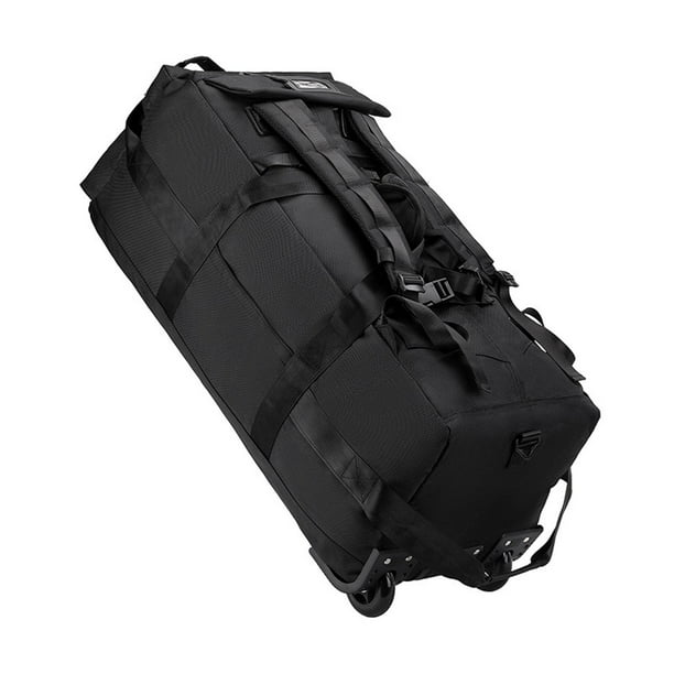 Bolsa de lona con ruedas, maleta de gran capacidad para acampar al aire libre en la playa Negro