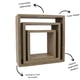 thumbnail image 5 of Set 3 repisas flotantes cuadradas minimalista Roble decora hogar ELLEGANCE HOUSEWARE FS39097, 5 of 5