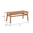 thumbnail image 5 of Walker Edison Wood Outdoor Coffee Table with Chevron Design, Brown, 5 of 13