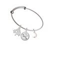 thumbnail image 2 of Delight Jewelry Silvertone Small Crescent Moon Silvertone Let Things Go Tree Charm Bangle Bracelet, 2 of 4