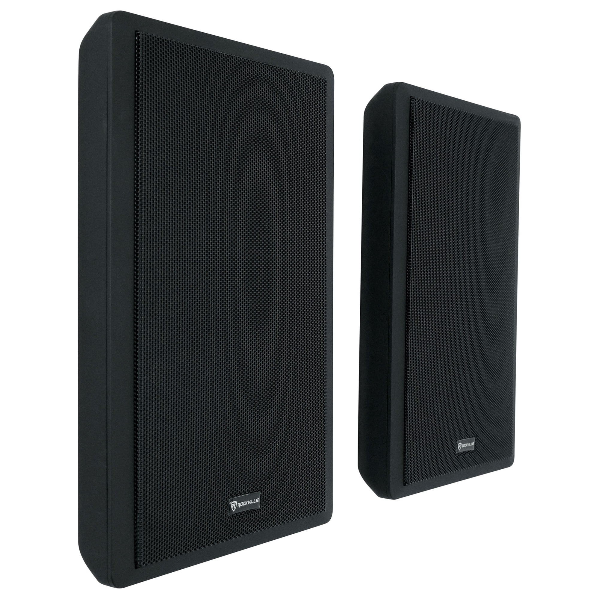 Rockville RockSlim 240W Home Theater Slim Wall Mount Speakers 8 Ohm Ultra Thin Design Easy Installation for Audio 2-piece Mountable Black