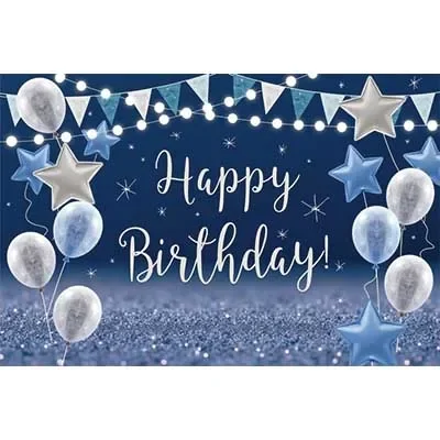 Balloons Birthday rations Banner Poster Backdrop Glitter Shimmer Star Party Wall Background Drapes Curtain Photoz