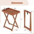 thumbnail image 3 of Gymax Solid Wood Tray Table Set of 2 w/Removable Top Rectangular TV Tray Bistro Table, 3 of 10