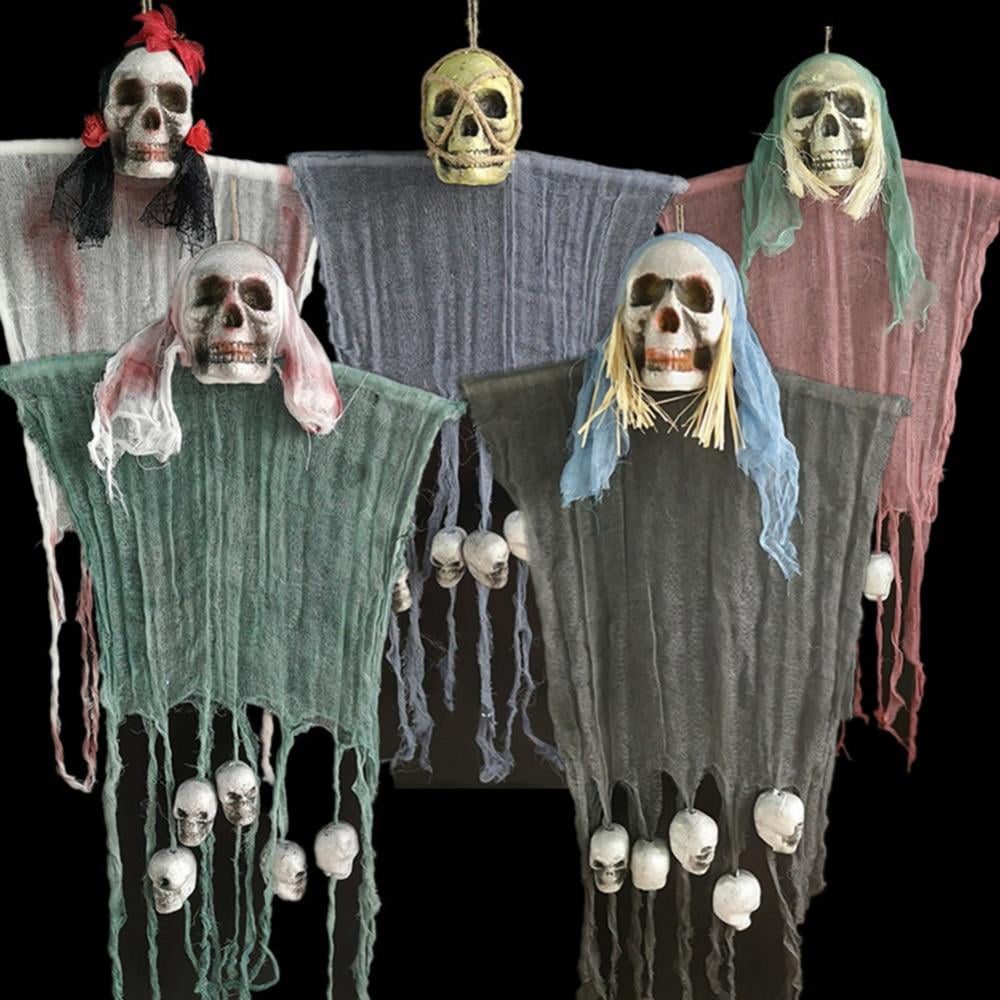 Halloween Decorations Ghost Hanging Scary Creepy Skeleton Indoor Outdoor Grim Skull Haunted House Yard Home Party Decor