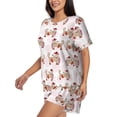 thumbnail image 2 of Bixox Women's Dachshund Dog Puppy Printed Pajama Set 2 Piece Lounge Set Top and Shorts Soft Pajamas, Shorts with Pockets, 2 of 7