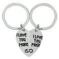 thumbnail image 3 of Masteelf Matching Couple Keychains with Heart Shaped Puzzle Design for Boyfriend Girlfriend Made of Alloy Silver Tone, 3 of 8