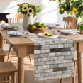 thumbnail image 3 of Burlap Table Runner 90 Inches Long, Retro Marble Texture Pattern Non-Slip Kitchen Table Runners for Dining Room Everyday Use Party Table Decorations Farm Stone Brick Decoration, 3 of 9