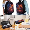thumbnail image 2 of Uorisanigo Flaming Wolf School Backpack Kids with Insulated Lunch Bag Stationery Pen Case Water Bottle Sleeve 4 in 1 Large Elementary School Bag Travel Outdoor Daypack, 2 of 7