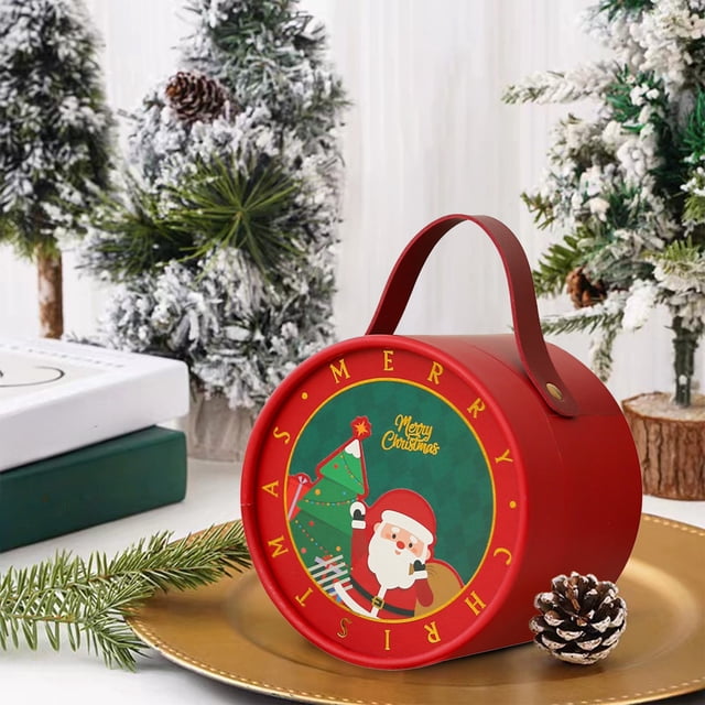 Danhjin Paper Boxs Christmas Apples Box Gift Box Christmas Eve Christmas Apples Packaging Box Santa Claus Printed Gift Box Suitable for Christmas Candy Apples Packaging Christmas Decorations
