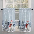 thumbnail image 2 of Blue Bear Christmas Kitchen Curtain 2 Panels Curtains 54 Inch Length, Xmas Tree Snowflake Curtains Rod Pocket Curtains Window Drapes Treatment Window Cafe Curtains, 2 of 5