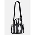 thumbnail image 3 of No Boundaries Women's Game Day Clear Boxy Mini Tote Bag, Black, 3 of 5
