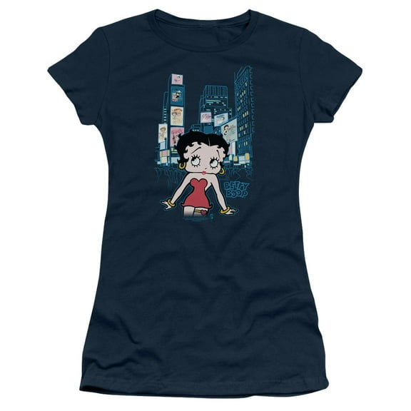Betty Boop Square S/S Junior Women's T-Shirt Sheer Navy