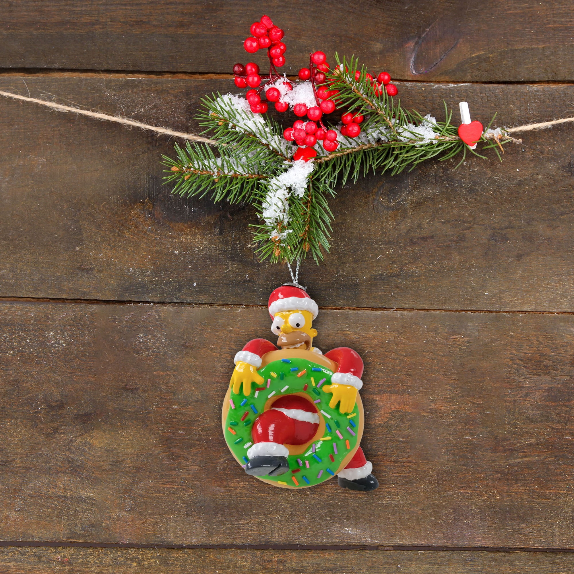 Homer Simpson Santa Donut Figural Christmas Tree Ornament