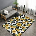thumbnail image 2 of Cute Cow Print Sunflower A Shaggy Area Rug, Rugs for Living Room Bedroom Non Slip Door Mat Indoor Carpet Machine Washable Nursery Home Decor Floor Mats for Entryway 60x39in-#, 2 of 5